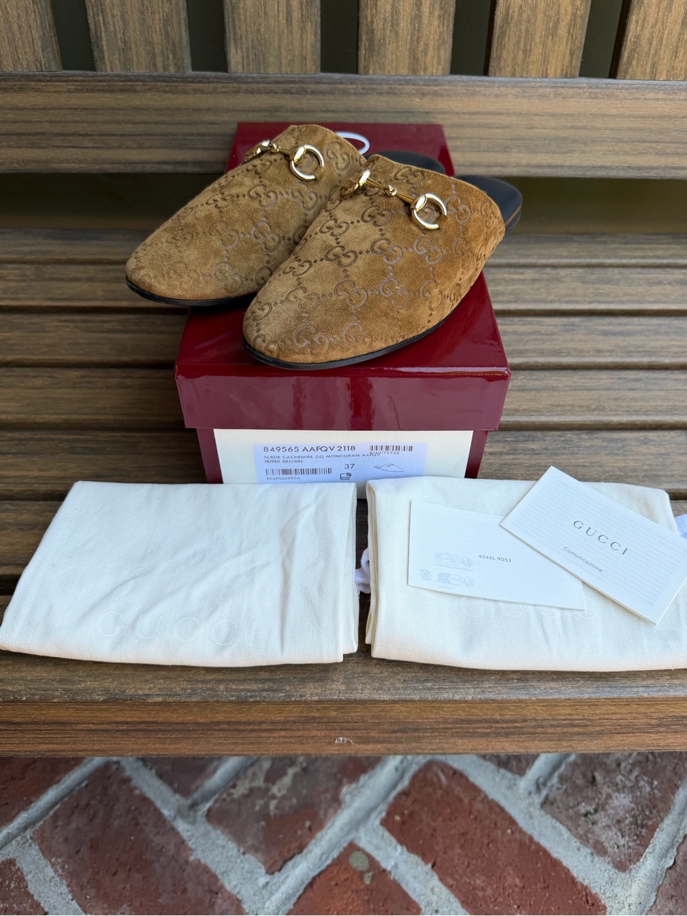 Gucci Mule with Horsebit Brown Suede 37